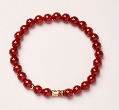 Tigereye Small Fish Pendant Handmade Beaded Bracelet