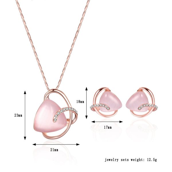 Two-piece Fashion Necklace And Earrings Bridal Banquet Jewelry Set