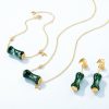 Natural Green Moss Stone Bamboo Necklace