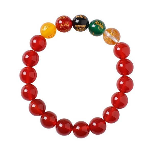 Agate Five Gods Of Wealth Bracelet Crystal Agate Bead Bracelet