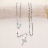 Stainless Steel Cross Pendant Necklace Sweater Chain Necklace
