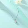 S925 Sterling Silver Necklace Simple Zircon Pendant Micro-inlaid