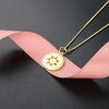 Sun Fire Round Clavicle Chain Necklace Female S925 Sterling Silver
