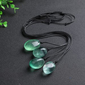 Natural Crystal Stone Green Fluorite Necklace