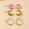 3Pairs Of Green Acetate Earrings Set