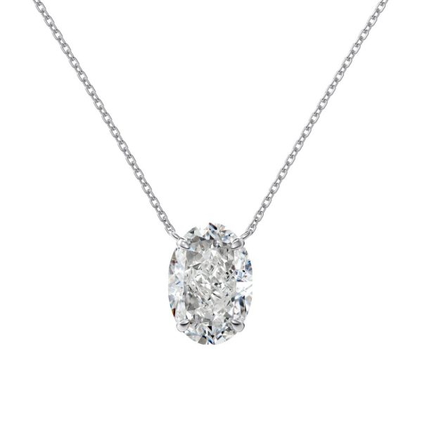 S925 Sterling Silver Necklace Women's Oval