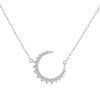 Women's Crescent Zircon S925 Sterling Silver Necklace