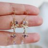 Micro-set Zirconium Diamond Temperament Sparkly Silver Needle Earrings