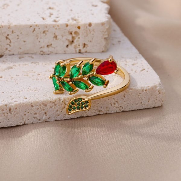 Creative Flower Zircon Opening Adjustable Ring