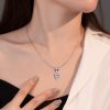 Heart-shaped Jewelry Set Sapphire Zircon Ring Set Ear Stud Necklace Three-piece Set