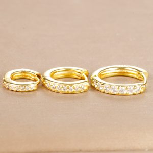 Zircon Circle Earrings Female Niche Exquisite 3-piece Set