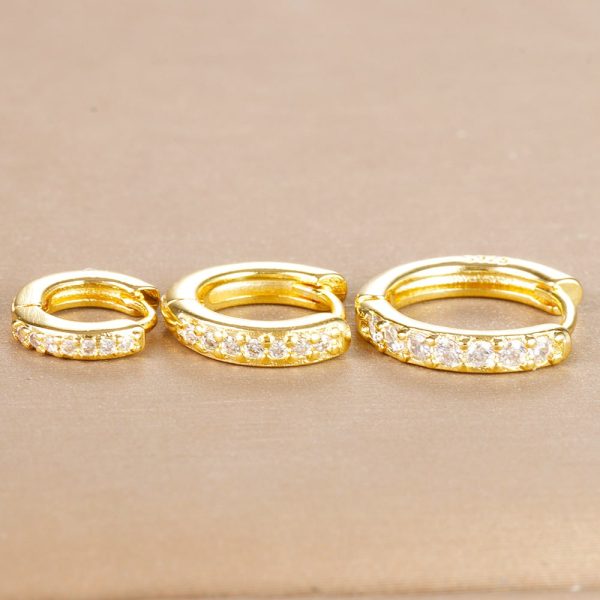 Zircon Circle Earrings Female Niche Exquisite 3-piece Set
