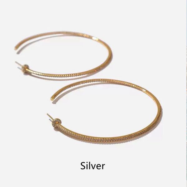 Large Circle Exaggerated Statement Full Diamond Earrings