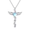 Heart Wings Design Ornament Sweet Cool Moonstone