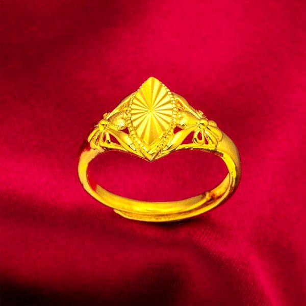 Alluvial Gold Girls Open Diamond Flower Ring