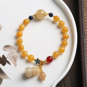Natural Xinjiang Pumpkin Beads Bracelet Couple Retro Ethnic