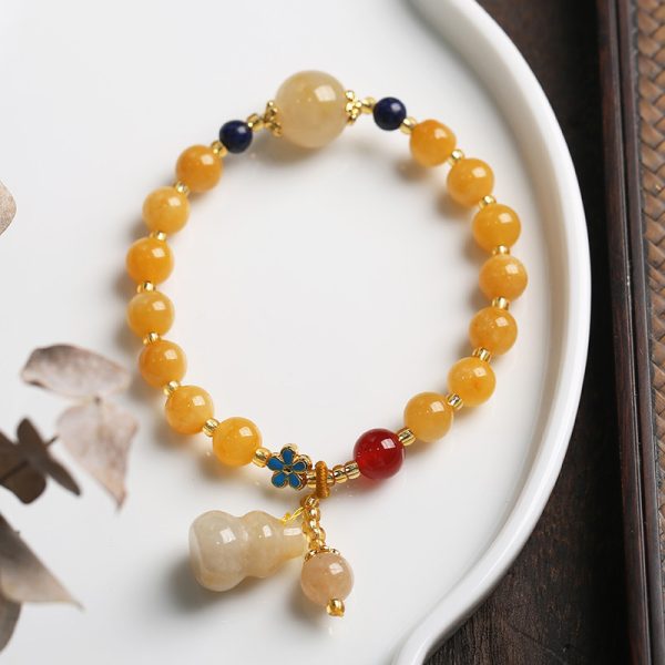 Natural Xinjiang Pumpkin Beads Bracelet Couple Retro Ethnic
