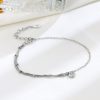 Simple S925 Sterling Silver All-match Heart Double-layer Bracelet