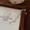 S925 Sterling Silver Silver Tube Stitching Bracelet Women's Simple Design