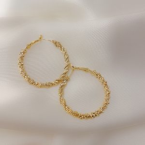 Silver Needle Exaggerated Circle Exaggerated Earrings