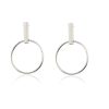 New Alloy Rectangular Sleeve Circle Ear Studs