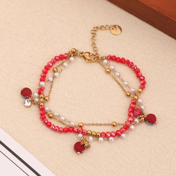 Titanium Steel Beaded Multi-layer Crystal Bracelet String