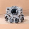 Egg-shaped Full Circle Micro Inlaid Zircon Ring Set