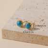 Simple All-match Titanium Steel Turquoise Collarbone Necklace Set