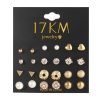 Set Of 9 Pairs Of Earrings With Zircon