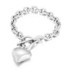 Titanium Steel Heart OT Buckle Necklace Women's Jewelry Set