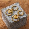 Fashion Stainless Steel 18K Furnace Real Gold Plating Circle Love Heart Earrings
