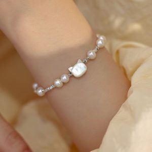 Natural Freshwater Pearl Bracelet Fu Character Light Luxury Beaded High Sense