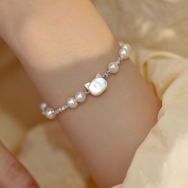 Natural Freshwater Pearl Bracelet Fu Character Light Luxury Beaded High Sense