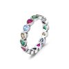 S925 Sterling Silver French Retro Distressed Love Heart-shaped Ring