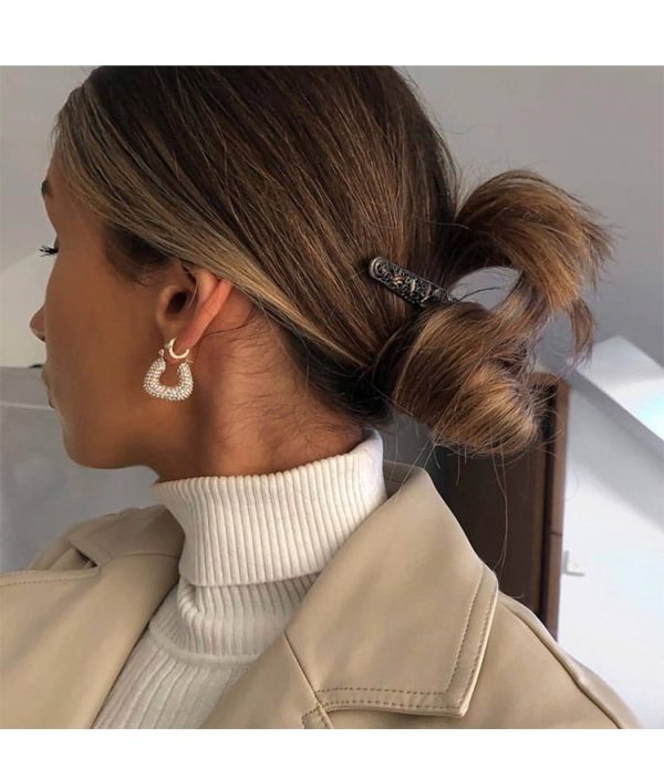 Copper Gilded Micro-set Zircon Light Luxury Retro Full Diamond Earrings