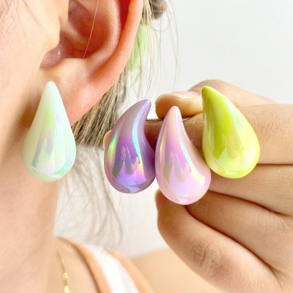 Acrylic Earrings Water Drop Nacrolacquer