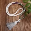 Stone Necklace 108 Glitter Stone Amethyst Lantern Beads Yoga Necklace