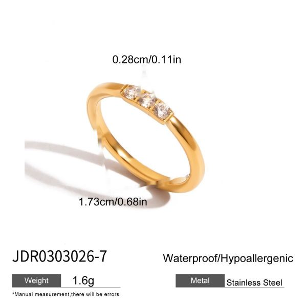 European And American Zircon Ring Titanium Steel No Fading