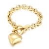 Titanium Steel Heart OT Buckle Necklace Women's Jewelry Set