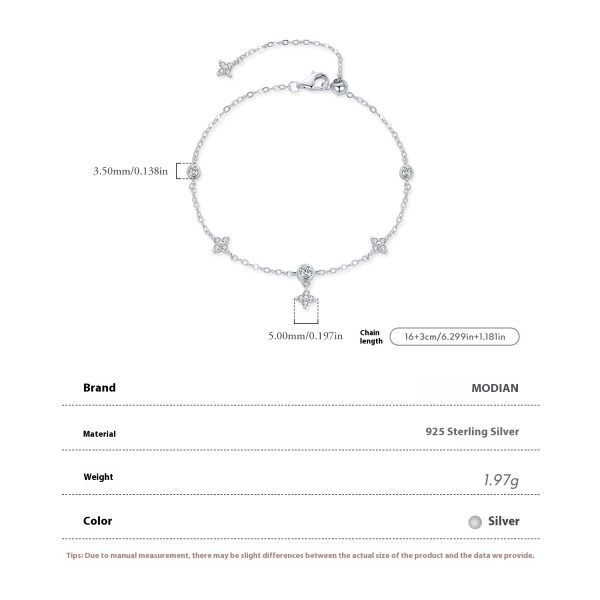S925 Silver Mori Sweet Delicate Lucky Bracelet For Women