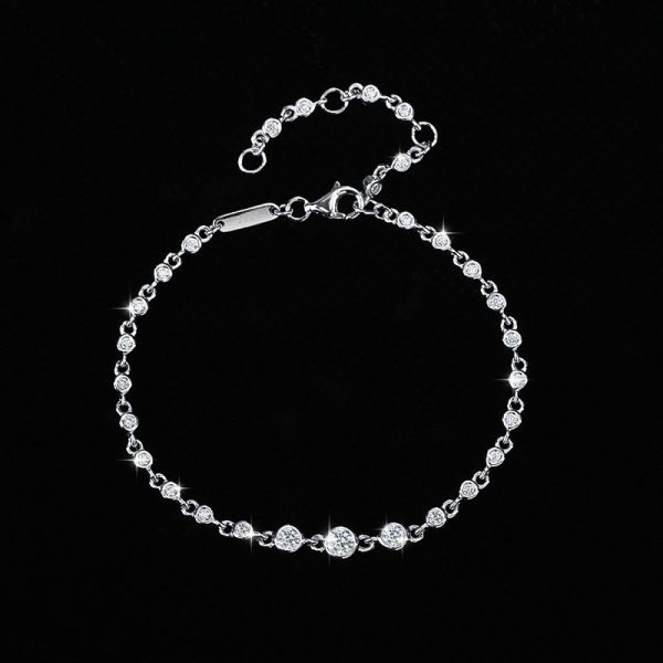 18 Gold Plated Diamond S925 Sterling Silver Bracelet