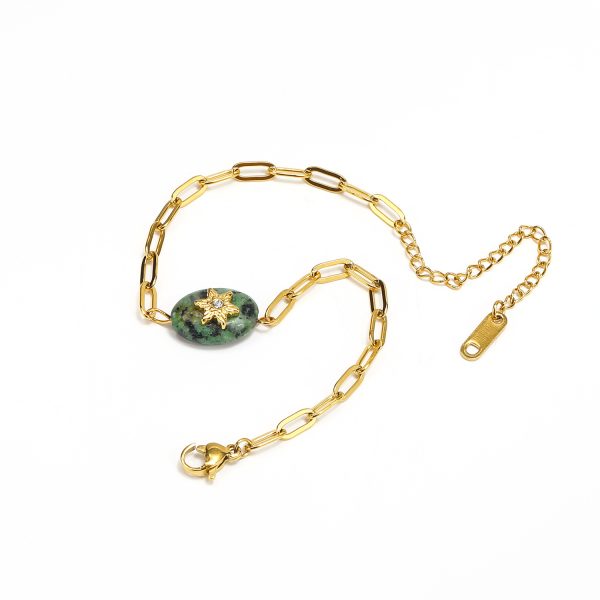 Retro Titanium Steel Plated 18K Gold Titanium Steel Bracelets Female