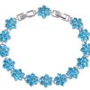 Blue Full Diamond Lotus Bracelet For Men's Hip Hop Dopamine Colored Tennis Chain