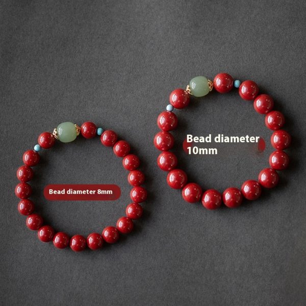 Cinnabar Hetian Jade Beads Cinnabar Bracelet