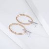Jane Oval Circle Exaggerated Pendant Two-tone Stud Earrings