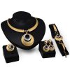 Gold Four-piece Necklace, Earrings And Jewelry Set