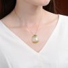 Inlaid Natural Hetian Jade Retro Stylish Pendant Chinese Style Necklace