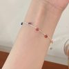 Pure Silver Round Colored Zircon Bracelet