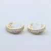 Women's Creative C-shaped Zircon Circle Stud Earrings