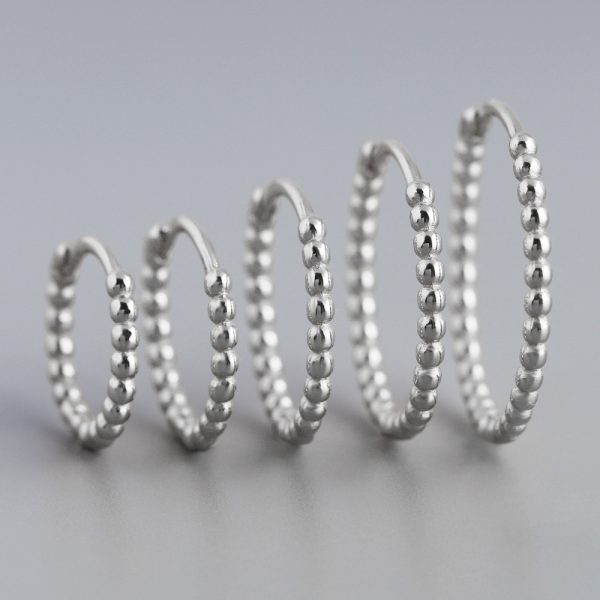 More Sizes Circle Polka Dot S925 Sterling Silver Ear Clip